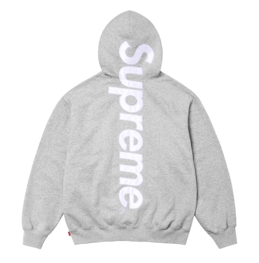 新品未使用) Supreme パーカー グレー XLサイズ 背面ビッグロゴ - メルカリ