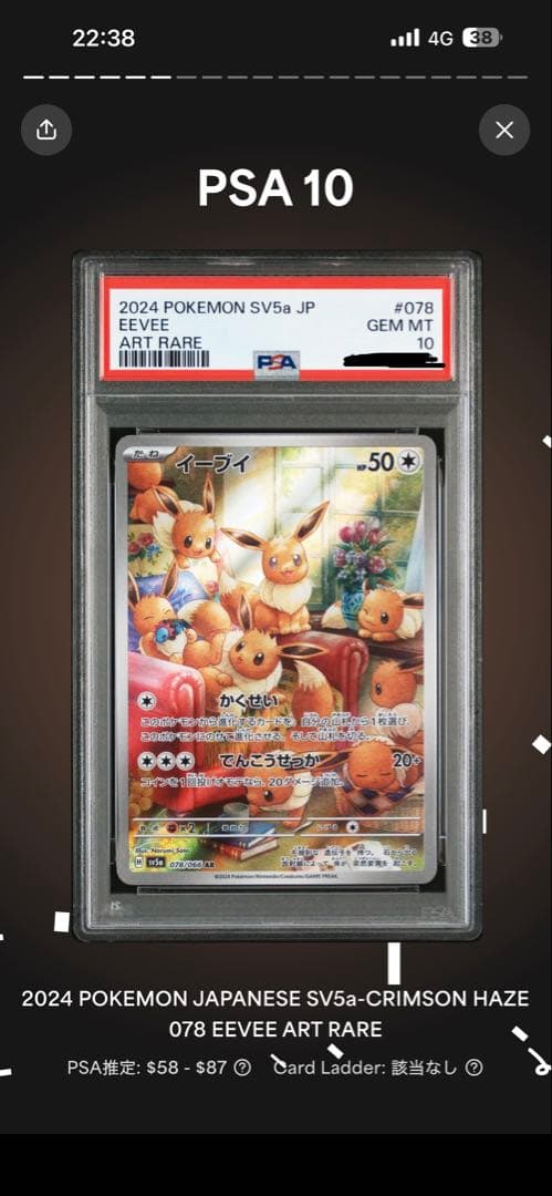 2024 イーブイAR PSA10