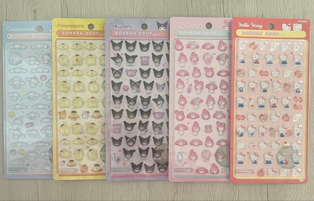 サンリオ ボンボンドロップシールmini 5枚セット サンスター文具 正規品 ボンボンドロップシール mini サンリオ シール