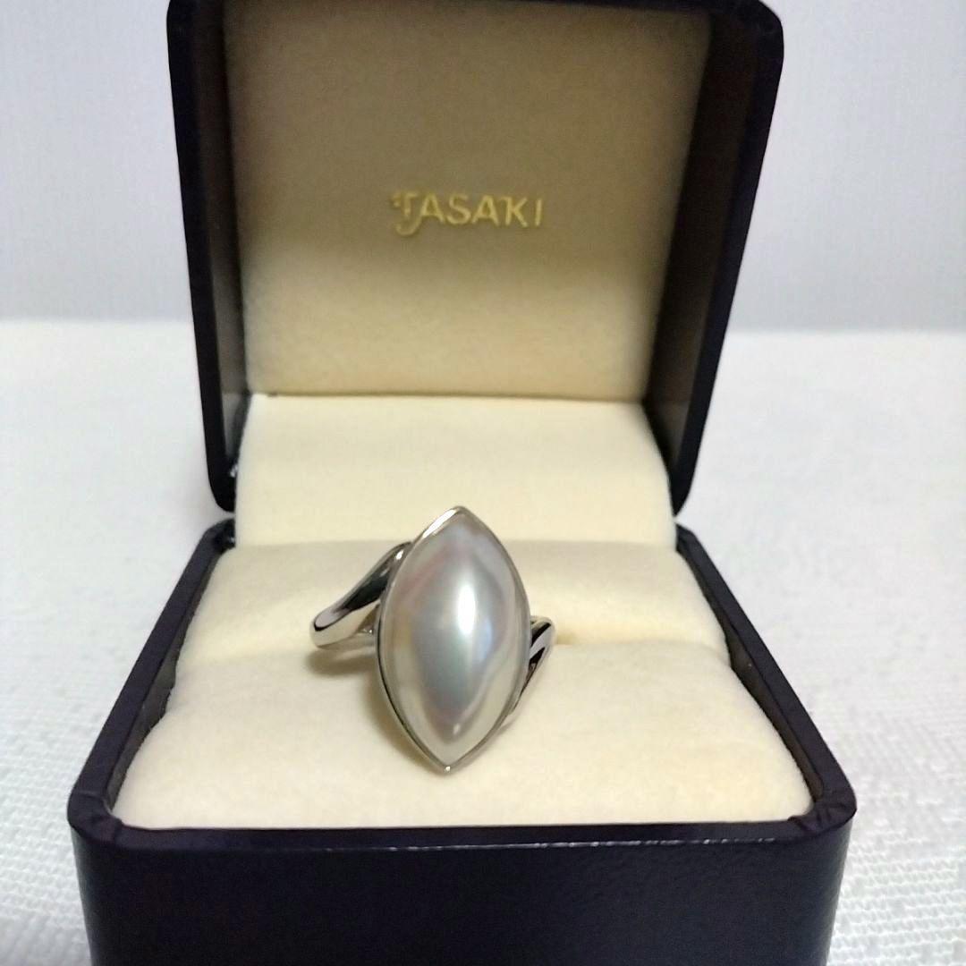 TASAKI　K18WG　マーキース形　マベパールリング