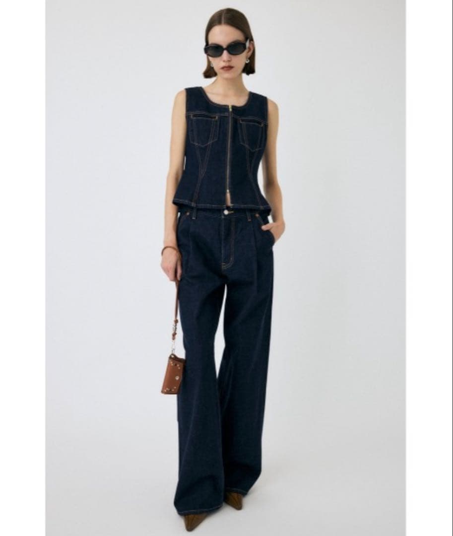 MOUSSY TUCK WIDE ストレートデニム one wash 即日発送