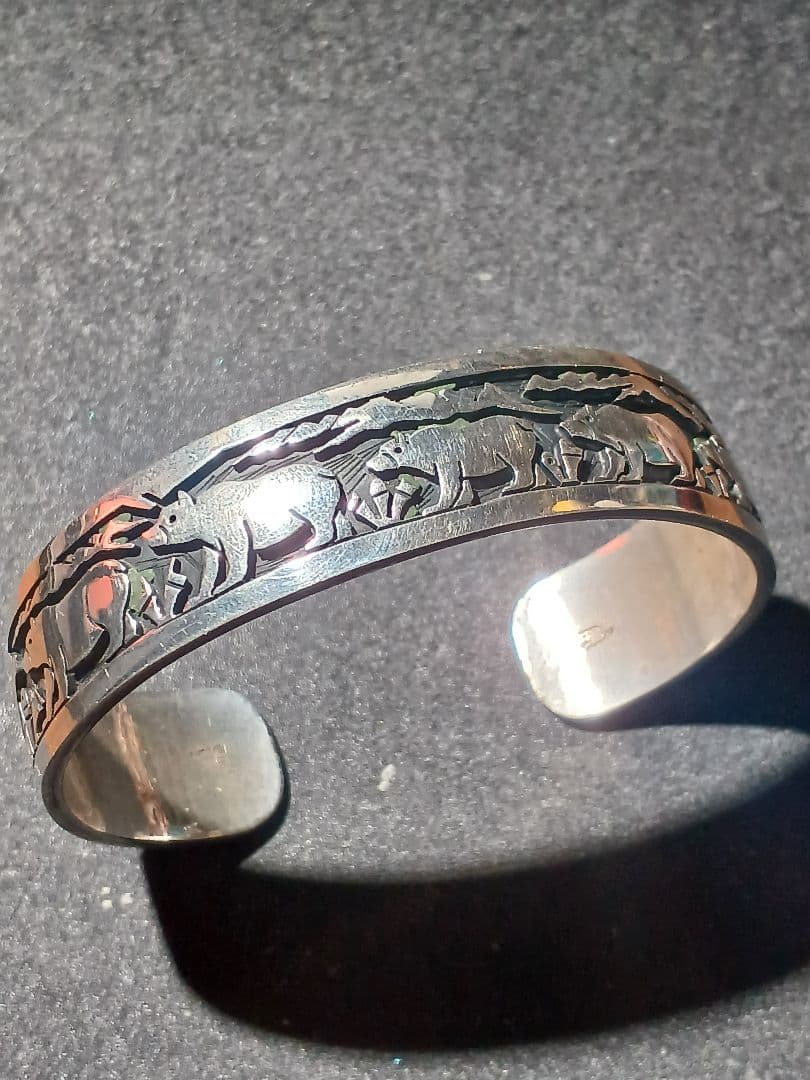 インディアンジュエリー　チャールストンルイス　ホピ族　バングル