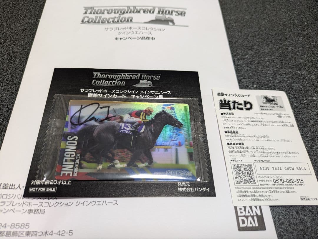 サラブレッドホースコレクション ソングライン池添謙一 サラブレッドホースコレクション ツインウエハース ソングライン 金箔