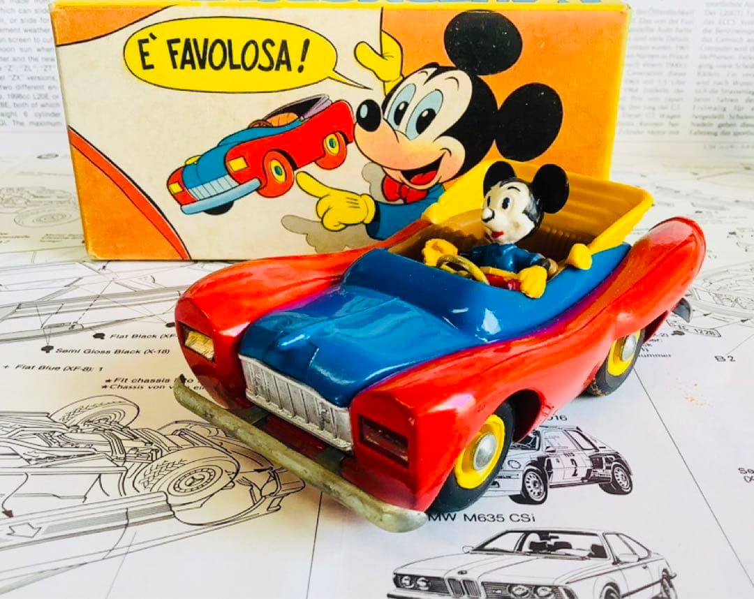 ミニカー　ポリトイズ　ミッキーマウス ミニカー Art. 602 ディズニー ドリームトミカ No.182 ディズニーモータース ポピュート ミニーマウス