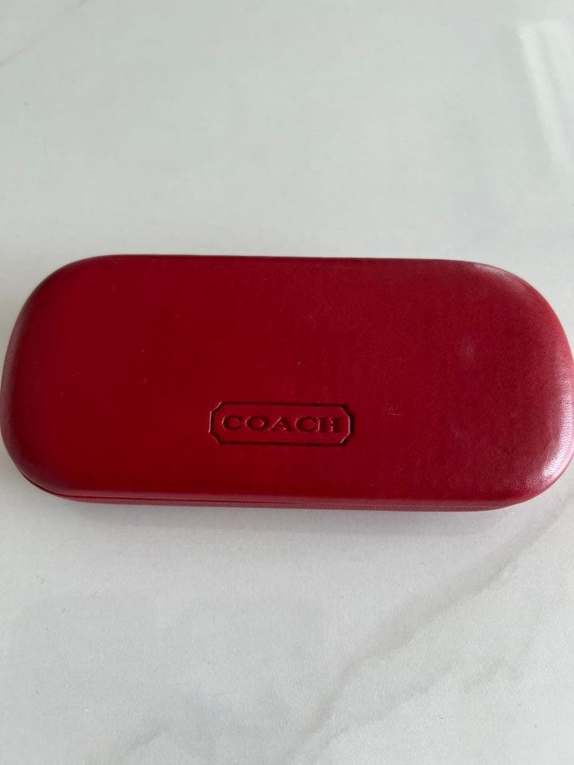 COACH レザー メガネケース 赤