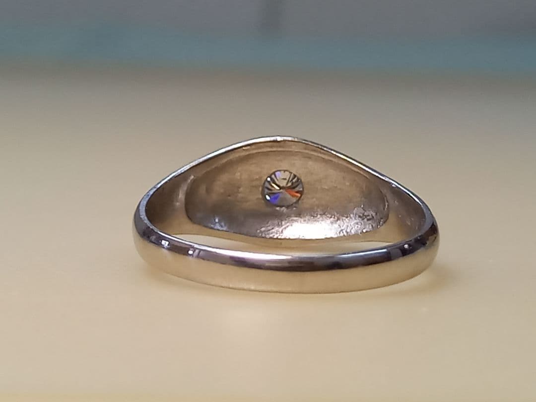 指輪　Pt900　月型甲丸　ダイヤ　0.17ct　リング　プラチナ　男女兼用