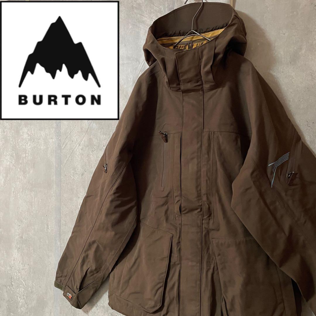 Burtonバートンスキーウェアスノーボードジャケットパーカーフード茶色ブラウン