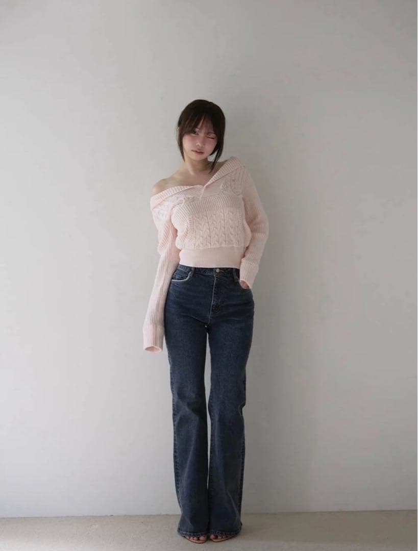 andmary Heart stitch denim navy blue S - メルカリ