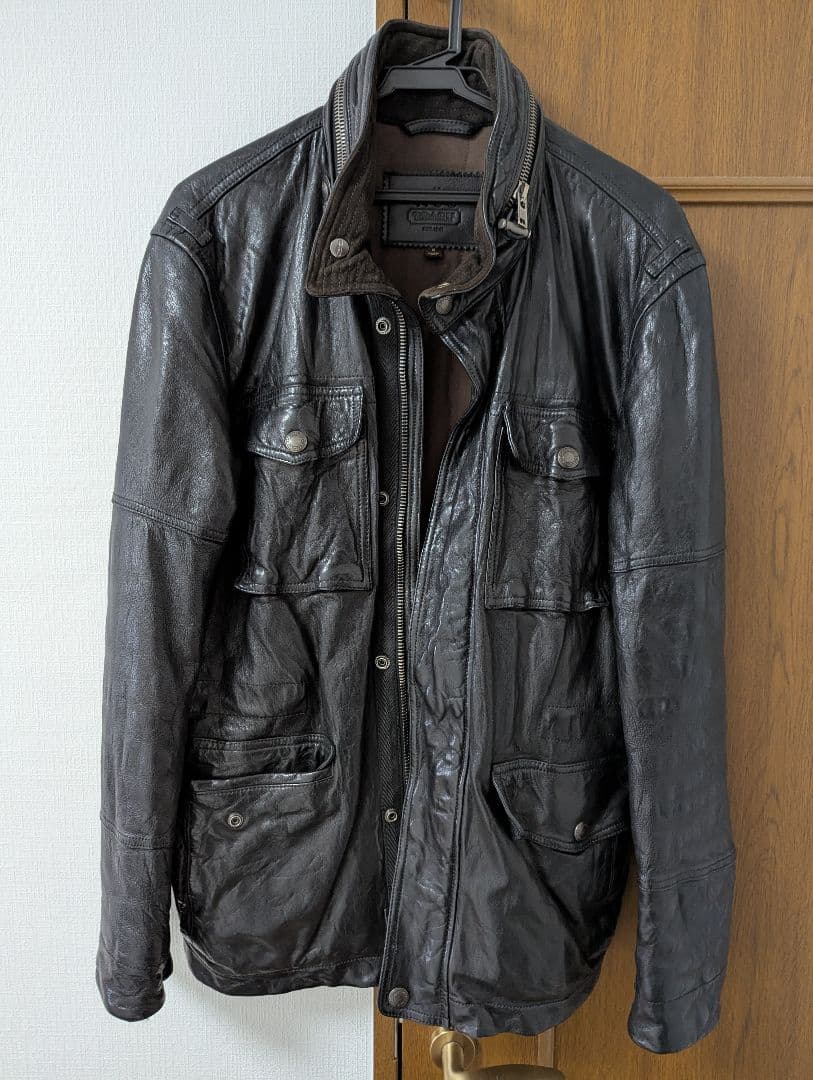 【junjun】[COACH] 黒ライダース レザージャケット Mサイズ