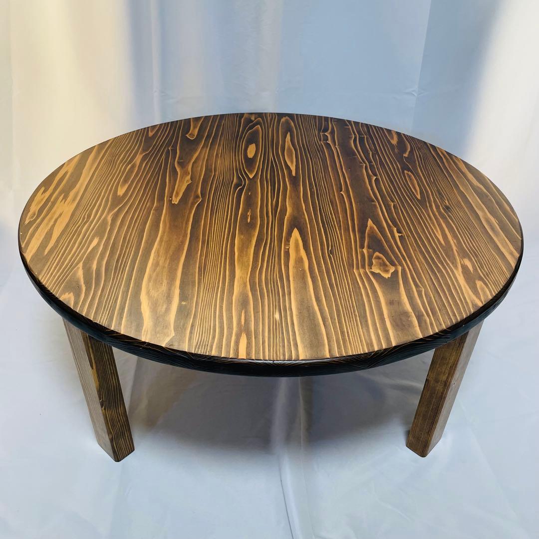 ちゃぶ台 円卓 折り畳み 円形 木製 ローテーブ 昭和レトロ 座卓