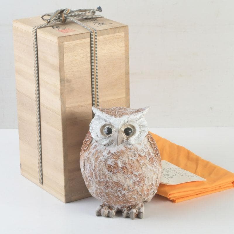 乾漆　梟　香炉　置物　飾り物　燭台　合わせ箱　C　9280