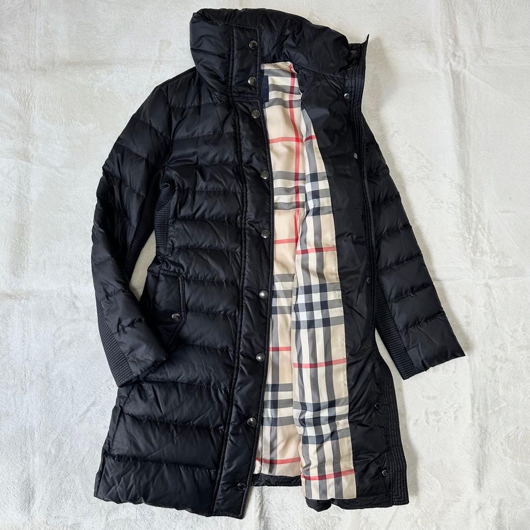 BURBERRY バーバリー ノバチェック ダウンコート ダウンジャケット 黒 超美品 Burberry バーバリー ノバチェック ファー ダウン ジャケット