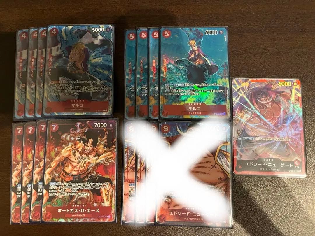 ワンピースカード　赤青エースデッキパーツ　パラレルセット 12枚+1枚