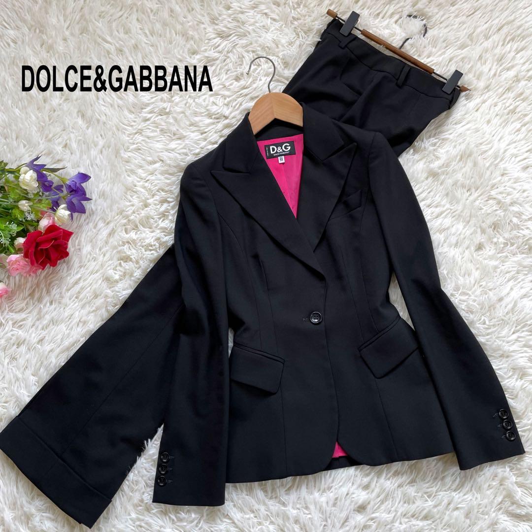 D&G DOLCE & GABBANA ブラックさシングル1Bパンツスーツ