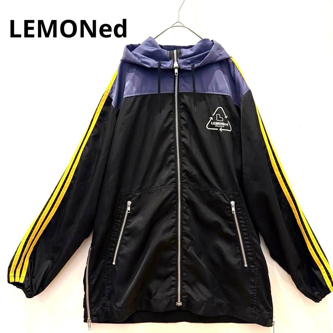 美品】LEMONed hide ラインパーカー ナイロン 黒×紺×黄 1 - メルカリ
