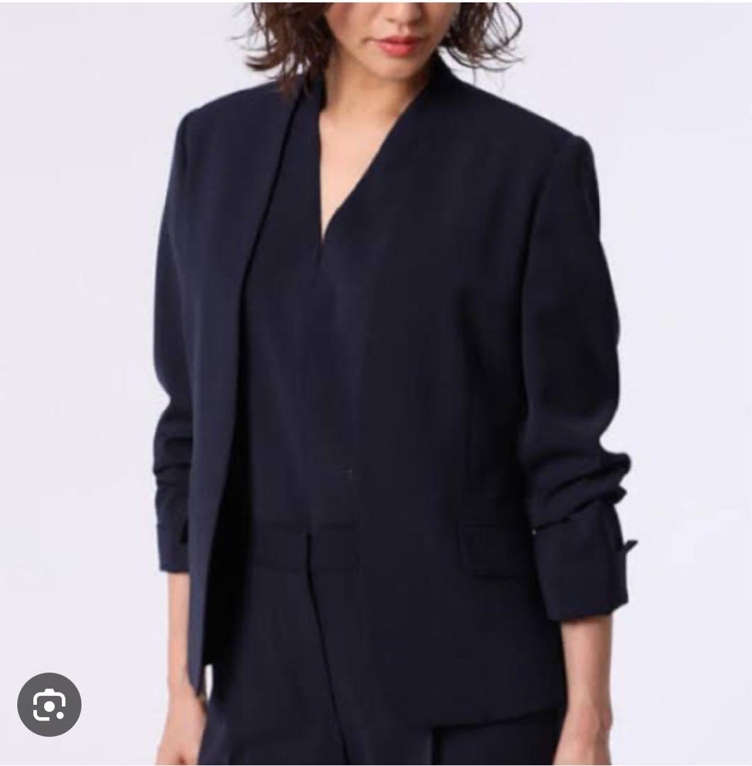 プラステ　ソウモウライク2wayストレッチスーツセットアップ　ノーカラー　洗える