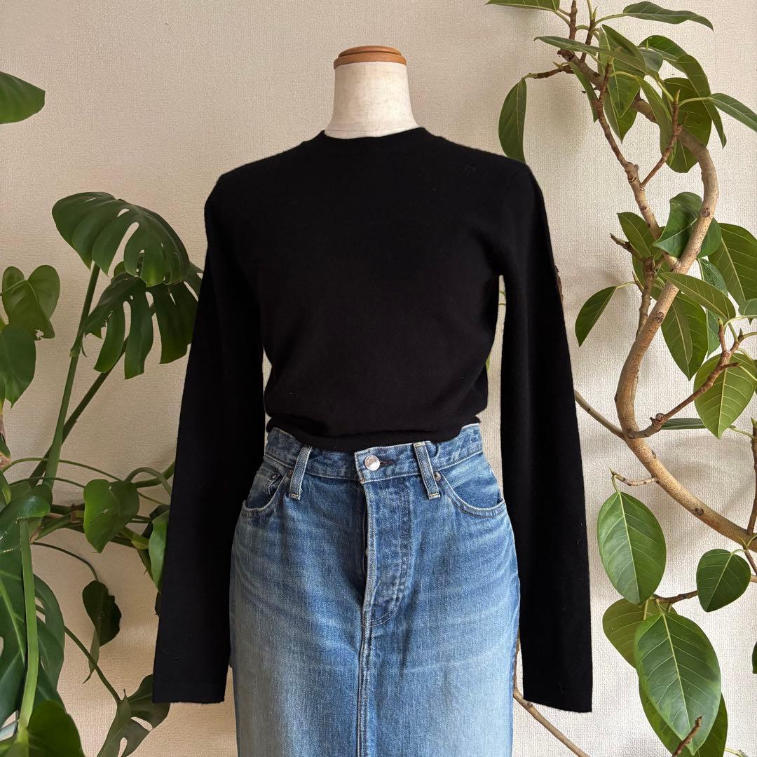 ☆shishikui ブラックカシミアショート丈ニットセーター - メルカリ