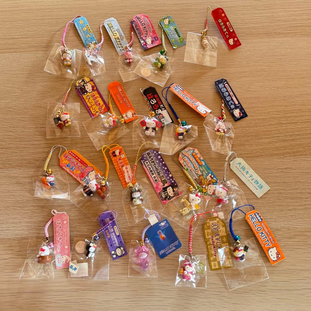 ②ご当地キティ　ストラップ　レア　クリオネ　みかん　納豆　根付け　20個