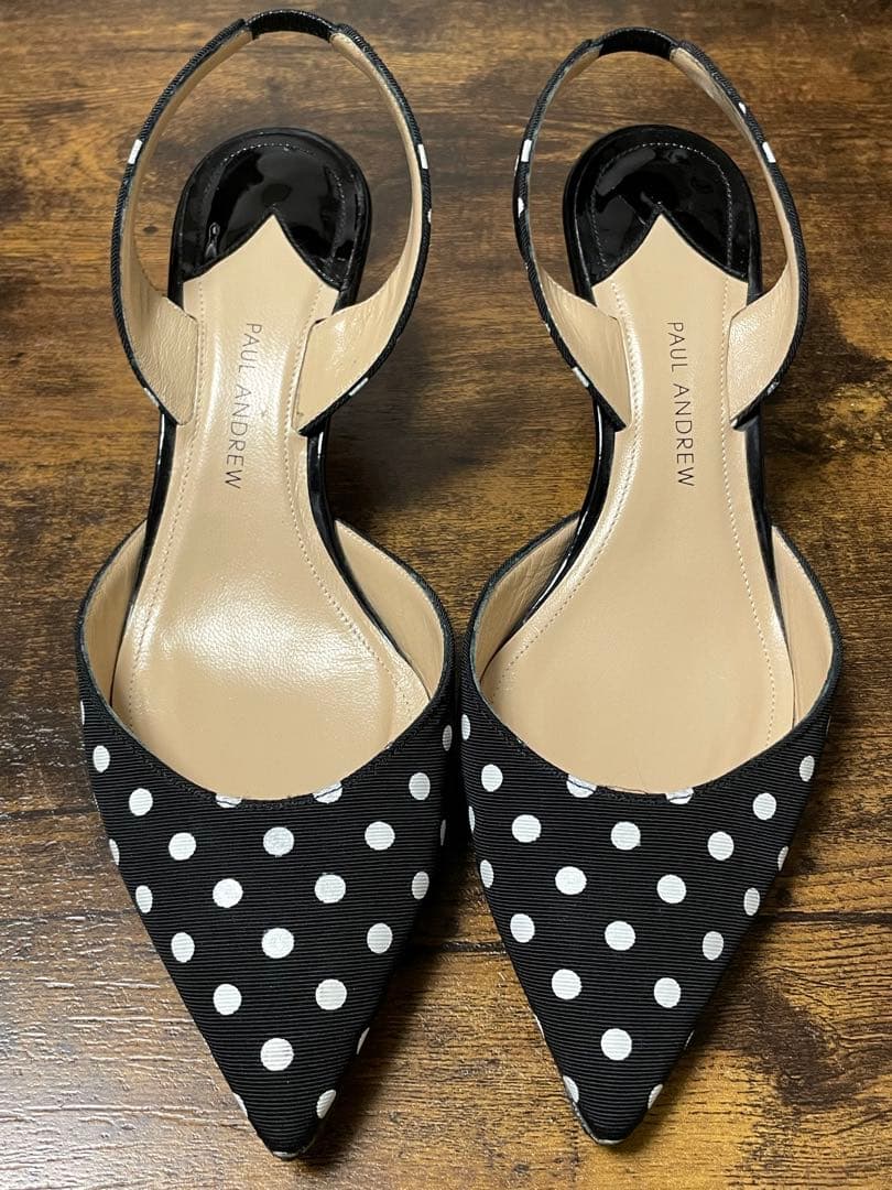 【可愛い】PAUL ANDREW 水玉　ネイビー　37