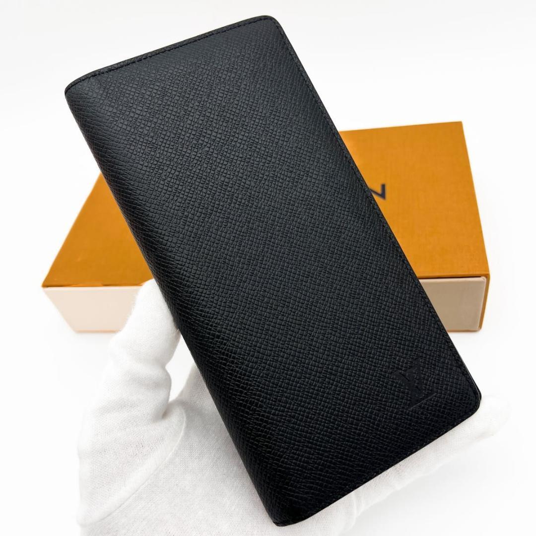 【美品】新型 ヴィトン タイガ ポルトフォイユ ブラザ 長財布 黒 M30501