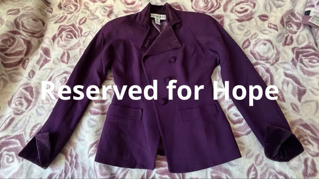 Christian Dior 紫色 ウールジャケット size:2P $3300 NEW CHRISTIAN DIOR SHORT SLEEVE BAR JACKET CROP MAGENTA