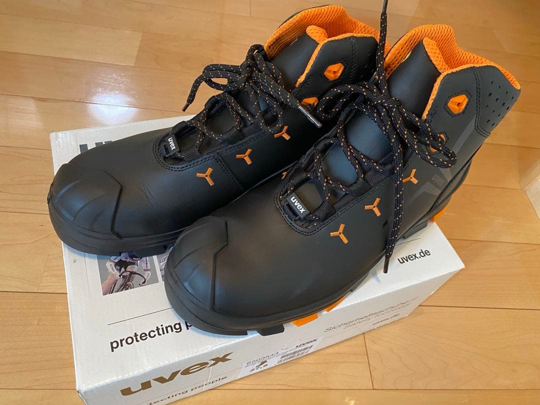 27.5cm uvex2 安全靴 作業靴　黒/オレンジ