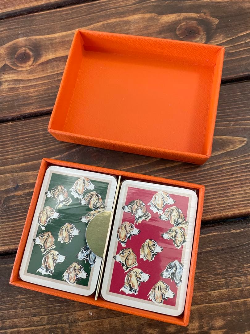 ★HERMES★犬柄 ミニトランプ未使用品★ HERMES (エルメス) 犬柄 トランプ（ミニトランプ）2点セツト