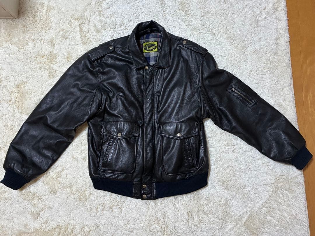 90s短丈レザージャケット　archive ma1