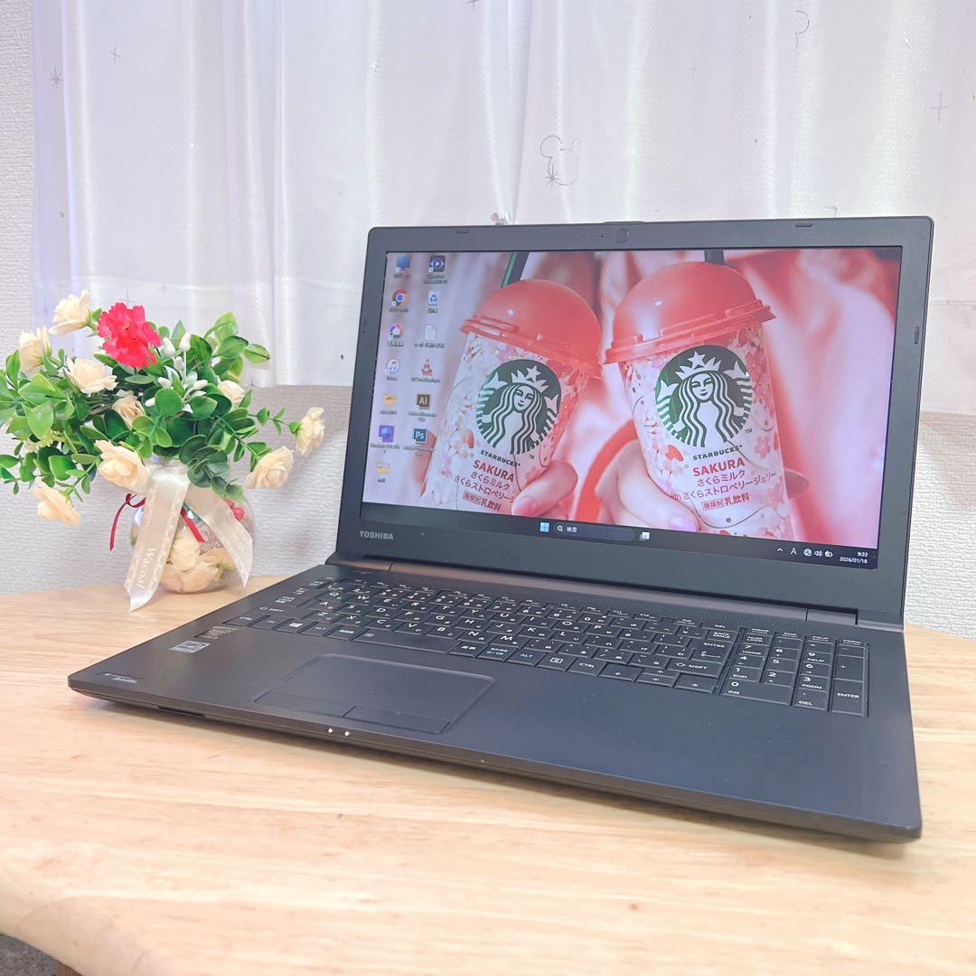 美品、メモリ8G、高速SSD、Win11、オフィス2021、イラレ、バッテリー可