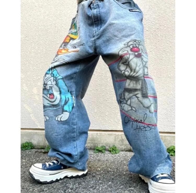 LOT29　極太バギーデニムパンツ　ルーニーテューンズ　ストリート　Y2K　3L
