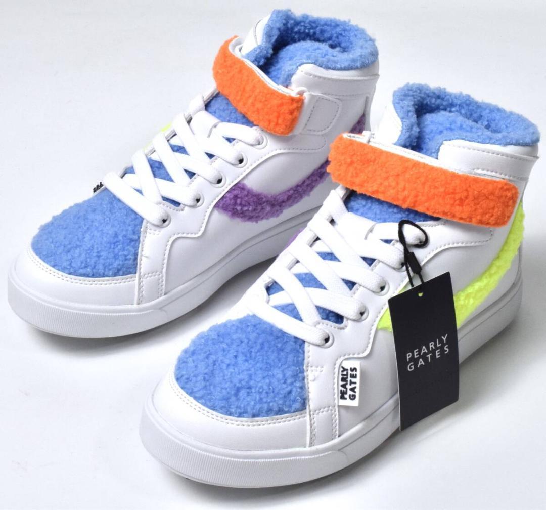 未使用4.1万 パーリーゲイツ ミドルカット ボア ゴルフシューズ 23cm PEARLY GATES（パーリーゲイツ） 2022年モデル 053-2992302 ミドル