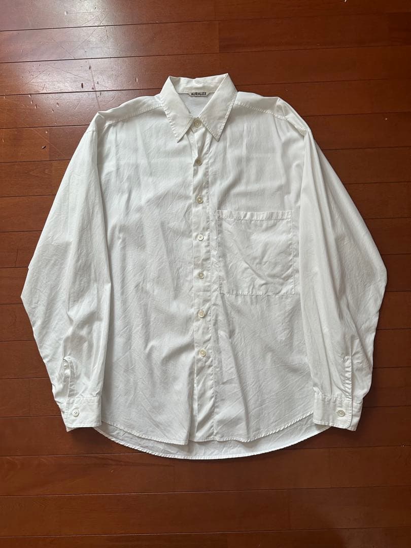 トップス AURALEE washed finx twill big shirts