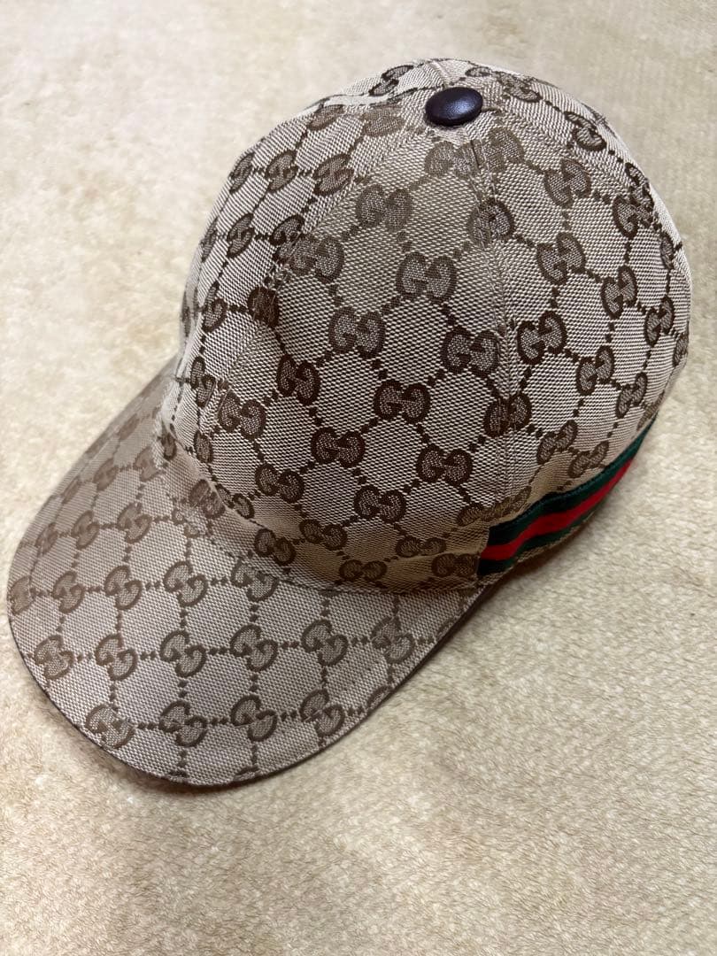 GUCCI GGパターン キャンバス ベースボールキャップ cap Sサイズ
