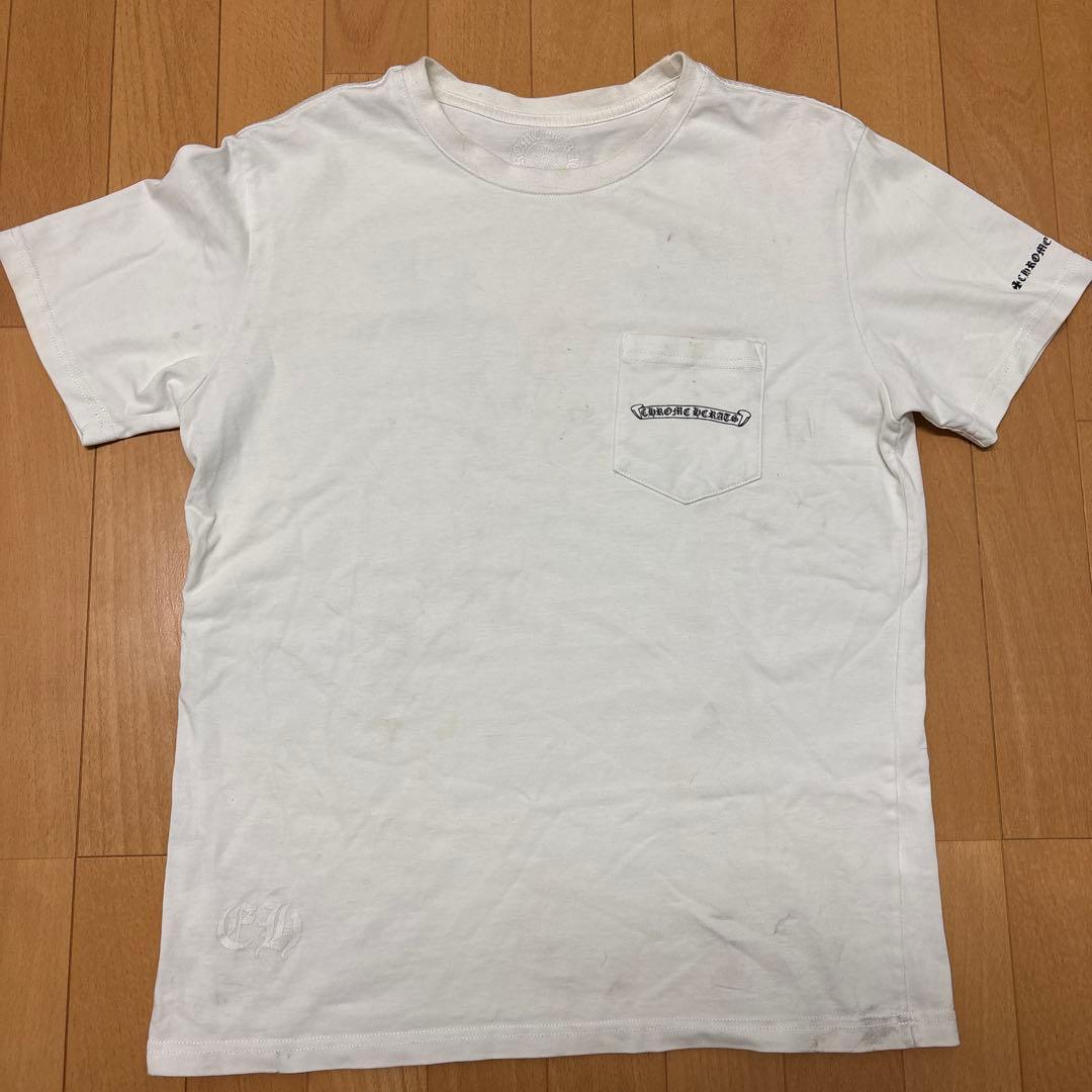 クロムハーツ　白半袖 CHROME HEARTS 銀座店 クロムハーツ スクロールラベル ポケット T