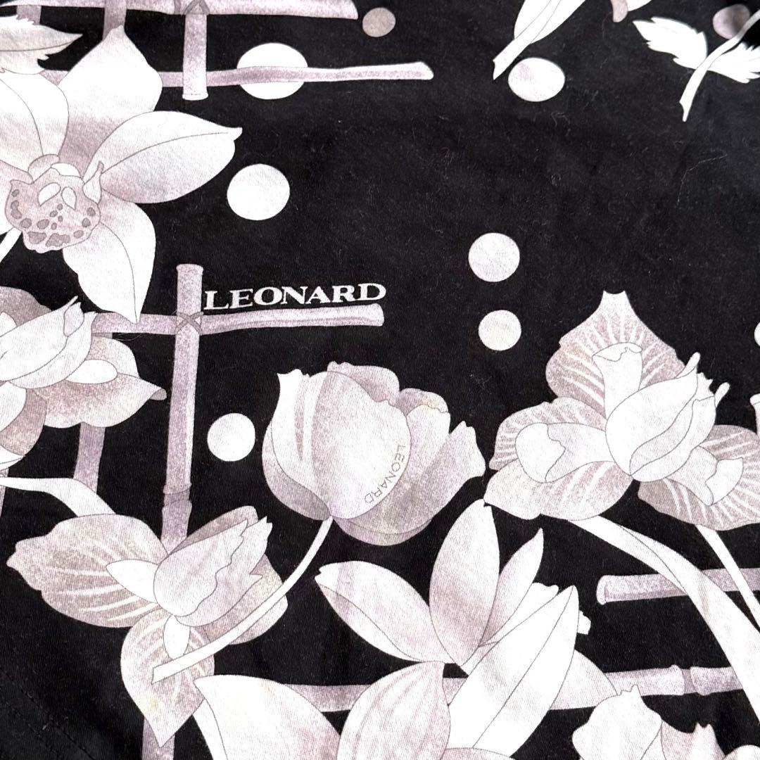 LEONARD ハーフジップカットソー フラワー トリム 大きいサイズ 42