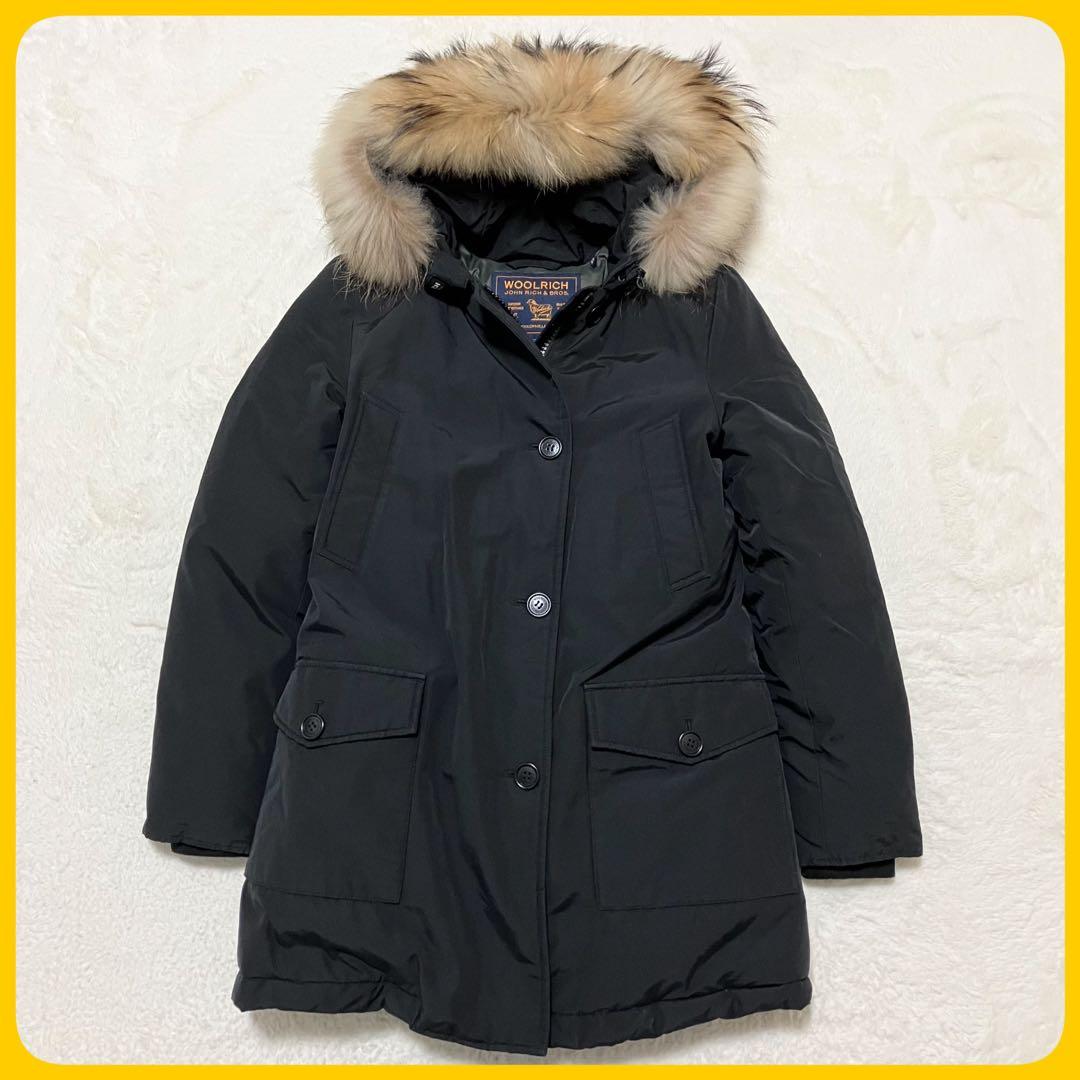 美品 WOOLRICH アークティックパーカ XS ダウン コート ファー 黒