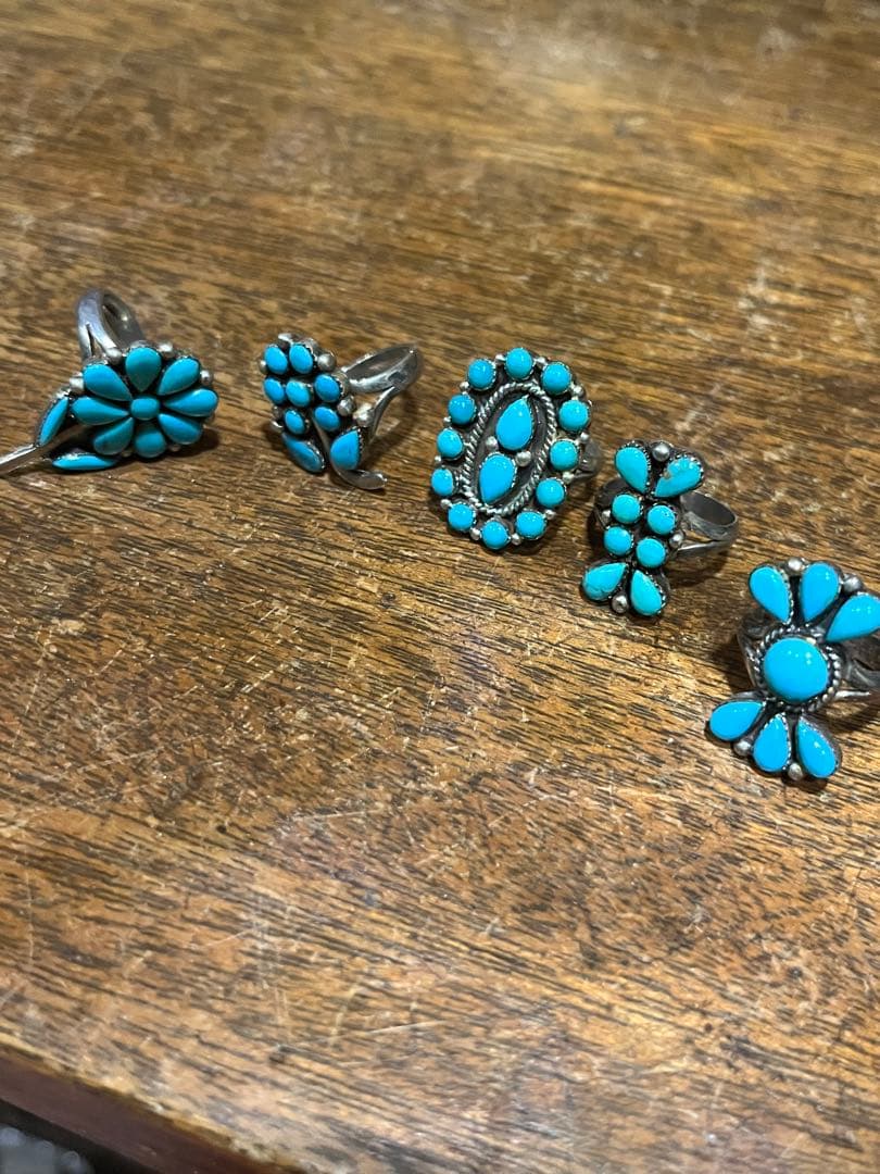 ヴィンテージターコイズリング5点セット 指輪 ターコイズ リング 5個セット アクセサリー アンティーク指輪