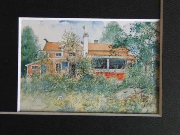 カール・ラーション、田舎家（《わたしの家》より）、希少画集画、新品額装付