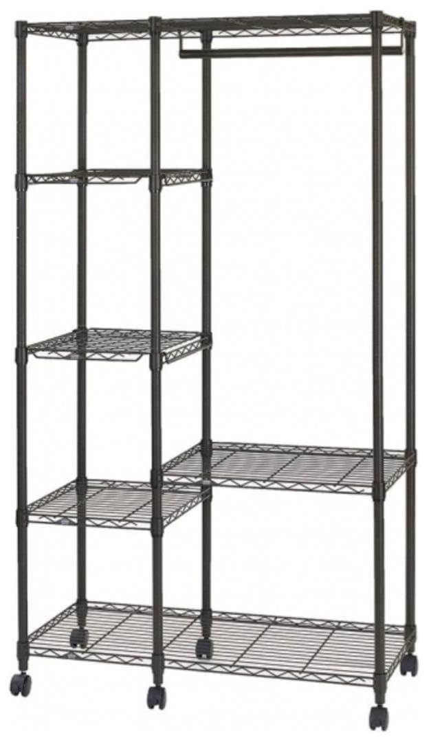 未組立 ドウシシャ ルミナス ノワール ワードローブ No.1018-WR ルミナス ノワール ワードローブラック 幅100cm | ルミナス