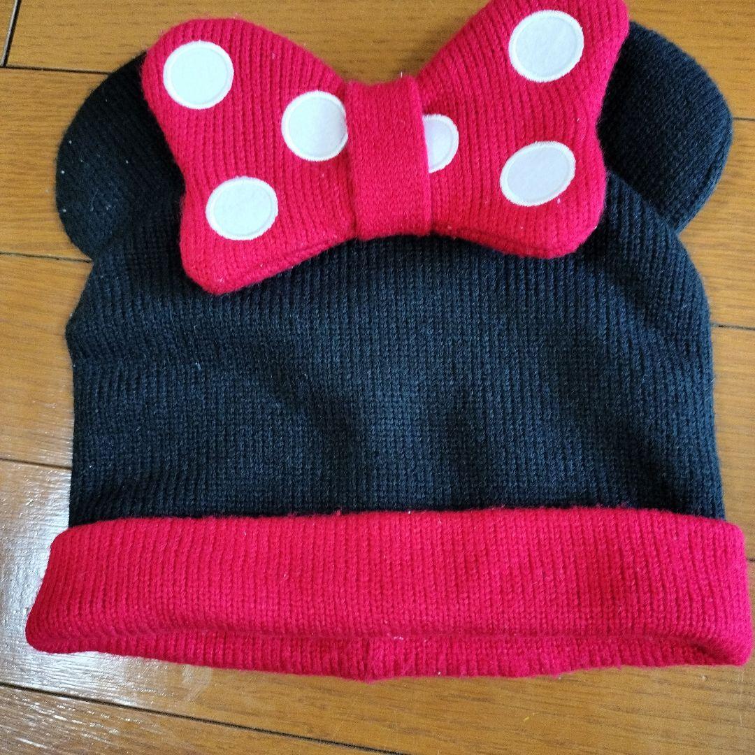 ミニーちゃん 耳付きニット帽 手袋 - メルカリ