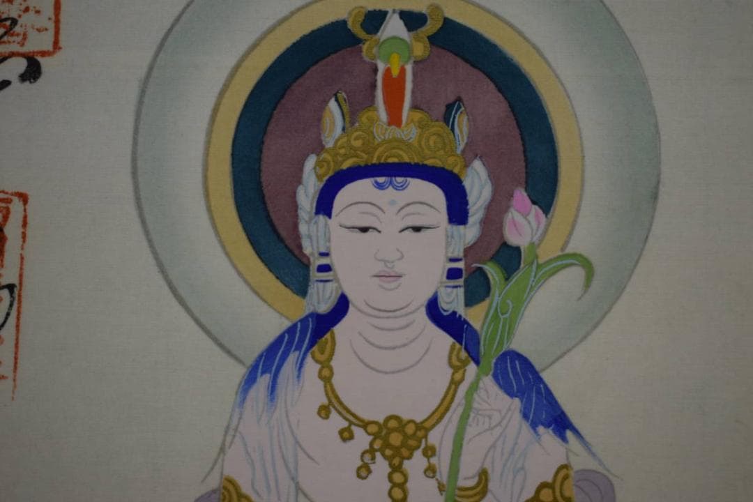 真作/西国三十三ヶ所/三十三ヵ所霊場集印肉筆掛軸/美品/布袋屋掛軸HF-440