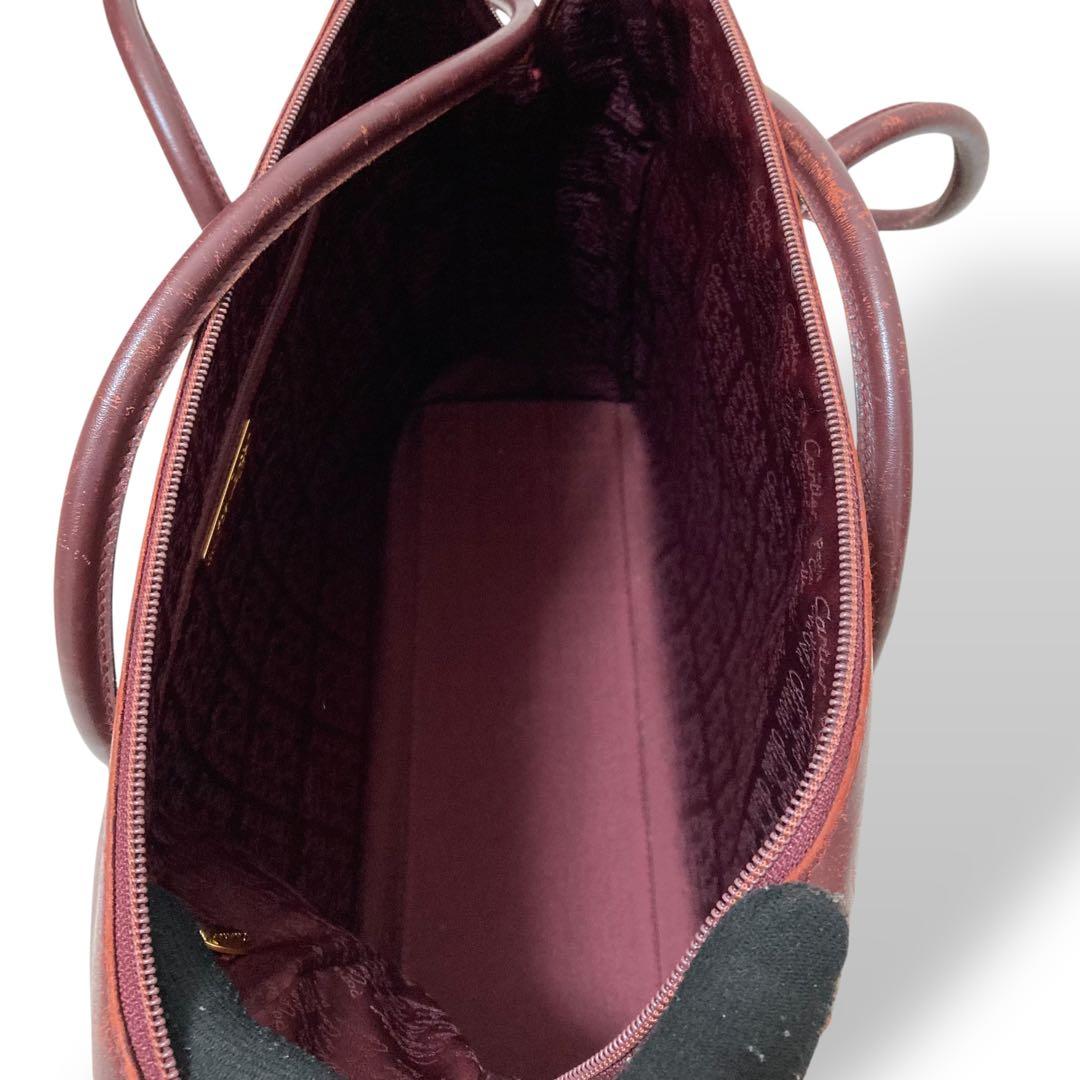 ヴィンテージ】カルティエ ブリーフケース ボルドー レザー トート