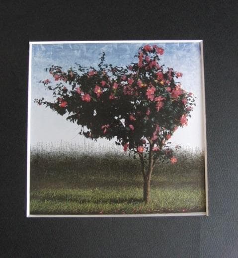 小泉正彦、【椿】、希少な額装用画集画、新品高級額 額装付、状態良好