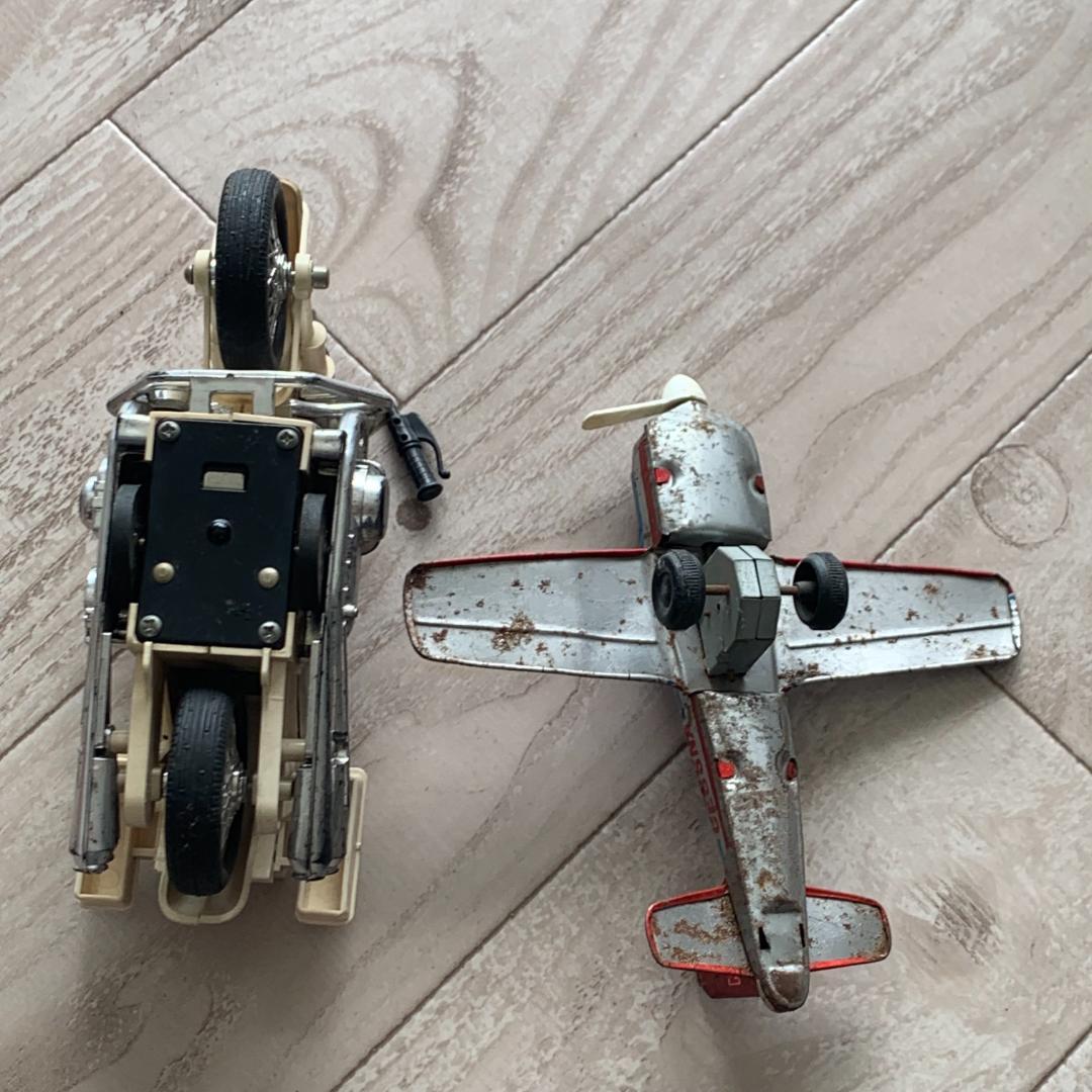 レア！昭和レトロ☆HONDA 白バイ&セスナN453C ブリキのおもちゃセット