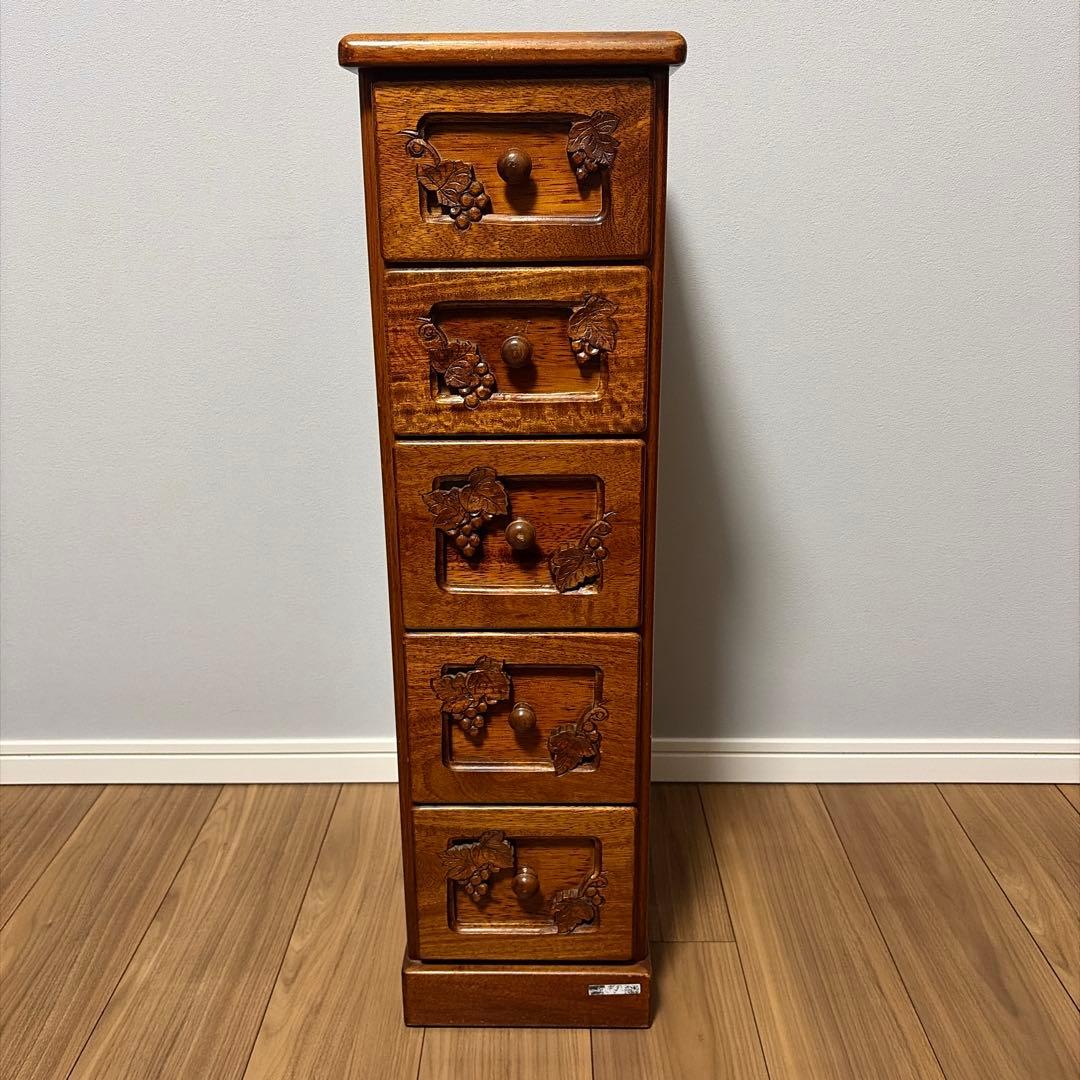 吉川 葡萄園 スリムチェスト　アンティーク 木製 小物入れ