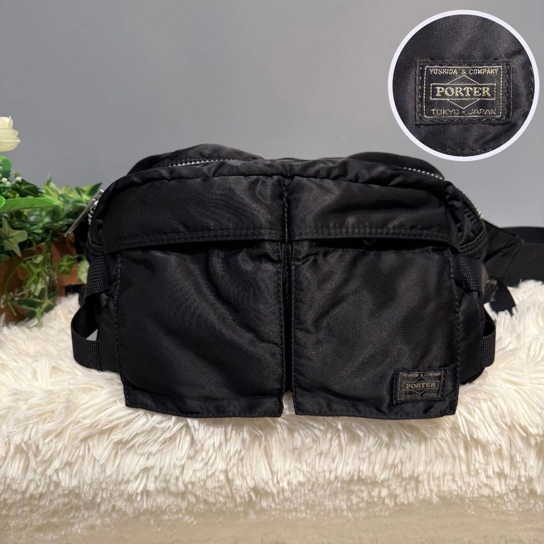 超人気【美品】ポーター タンカー PORTER ウエストバッグ ブラック