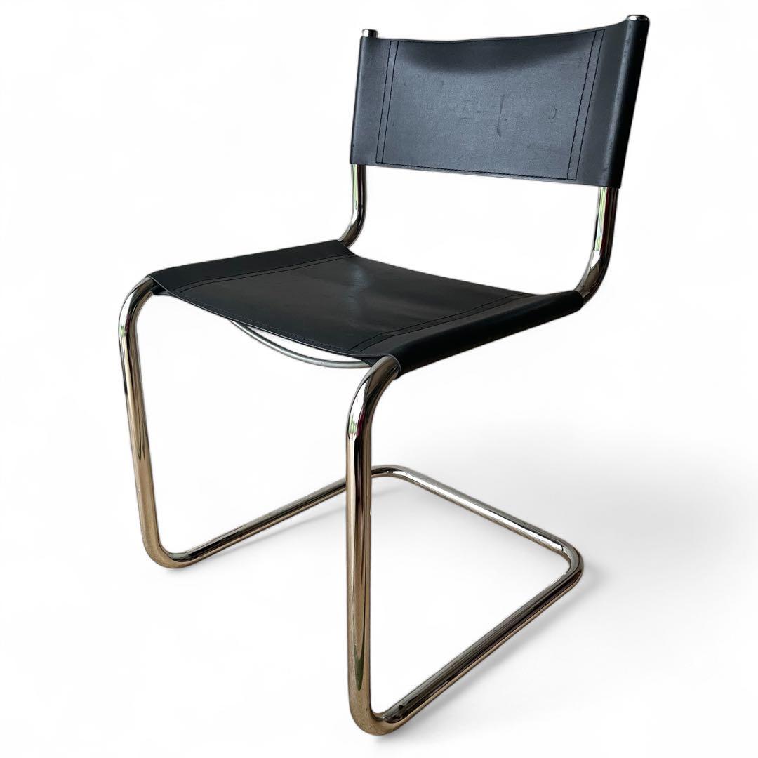マルトスタム カンティレバーチェア ブラック 本革 椅子 ダイニング イタリア製