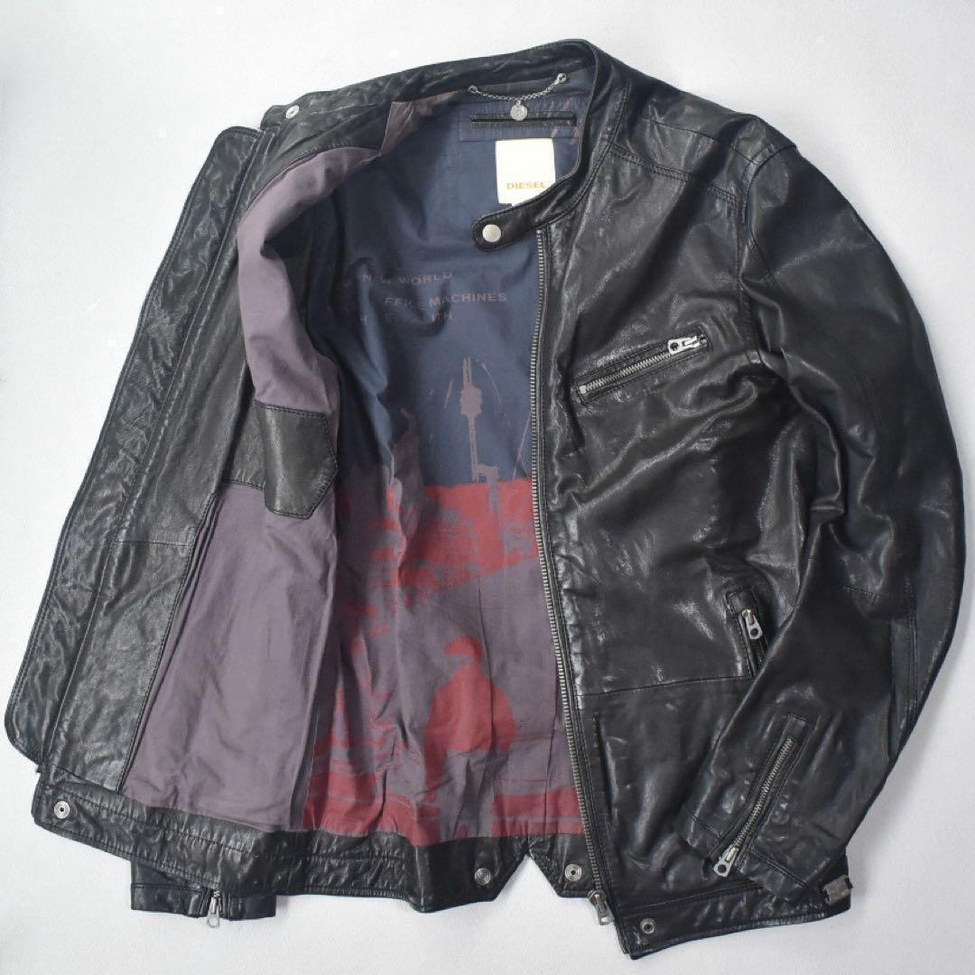 B*i様 archive 00s DIESEL シープレザーライダース 裏地総柄