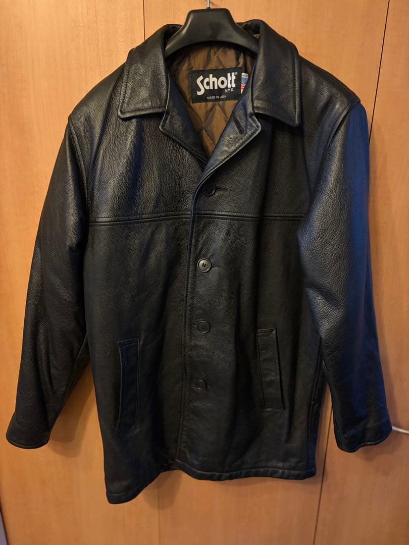 Schott ショット レザージャケット カーコート L XL 黒 USA