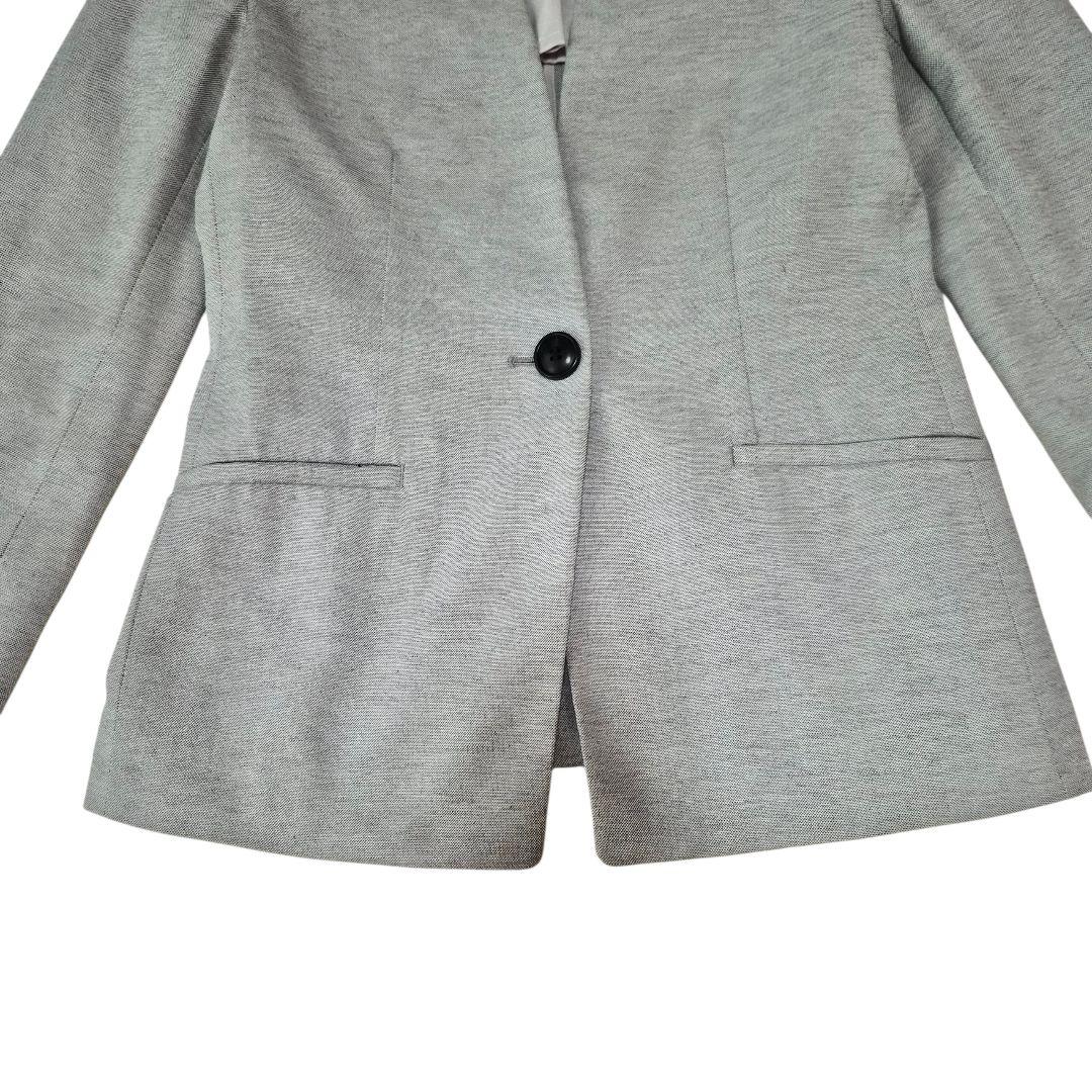 PLST リネンブレンド ノーカラー パンツスーツ セットアップ プラステ